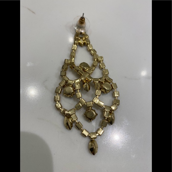 Gold & Auburn Diamond Chandelier Earrings - Picture 3 of 3